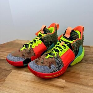 Jordan Men's Multicolor Athletic Shoes - Red, Neon Green, Orange, Camo